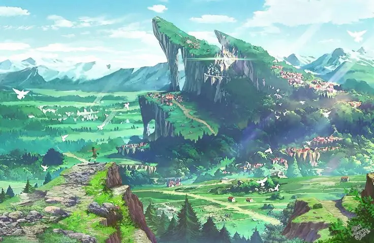 Keindahan alam dalam dunia anime fantasi Pemandangan alam dunia fantasi anime