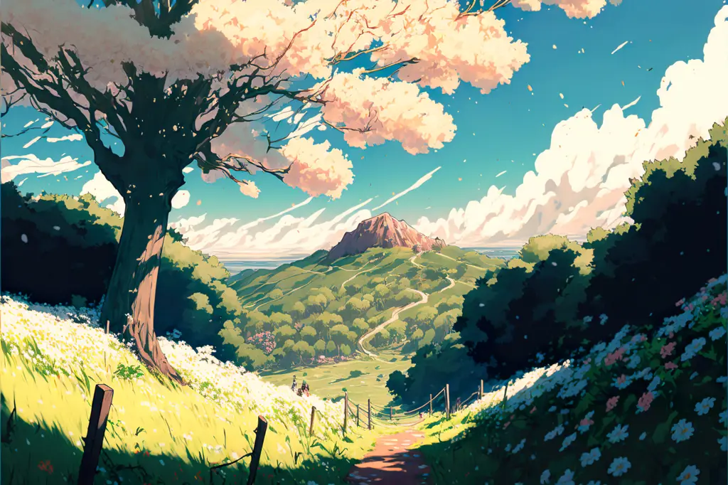 Petualangan di Dunia Fantasi Adegan petualangan dalam anime fantasi