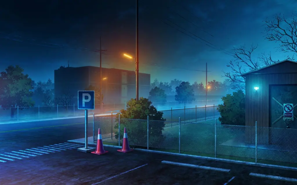 Latar Anime yang Menawan Pemandangan kota anime yang detail dan realistis