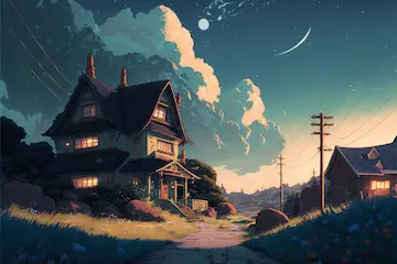 Gambar dunia fantasi anime dengan plot twist