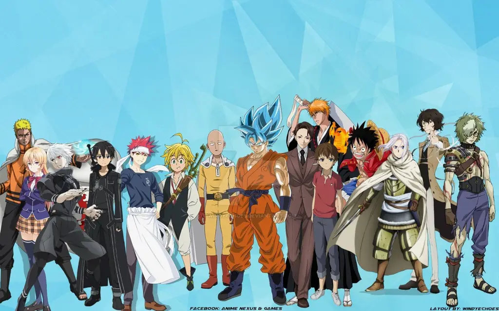 Koleksi Anime yang Beragam Berbagai karakter anime dari berbagai genre
