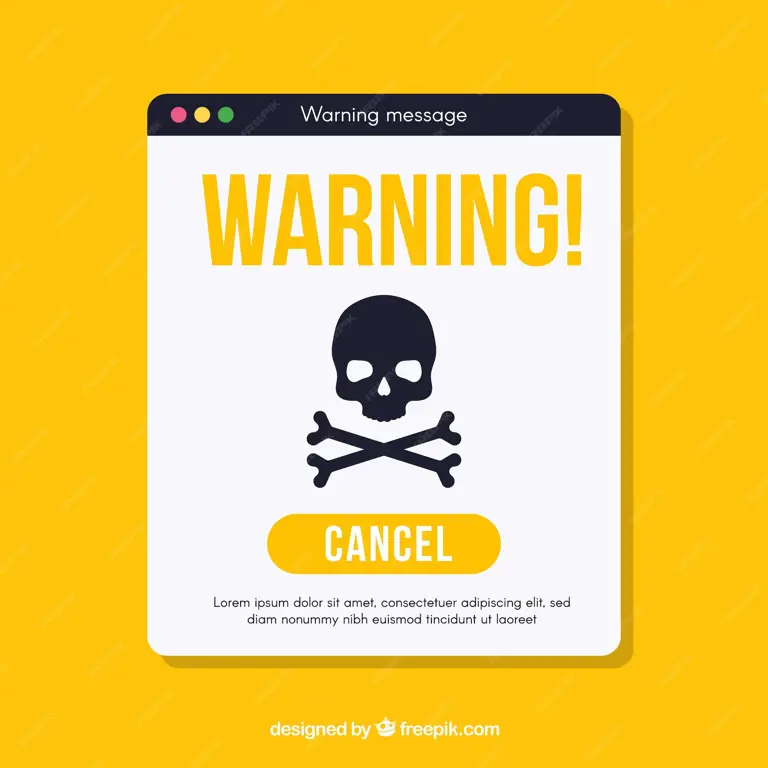 Waspada terhadap pop-up berbahaya Ilustrasi peringatan pop-up