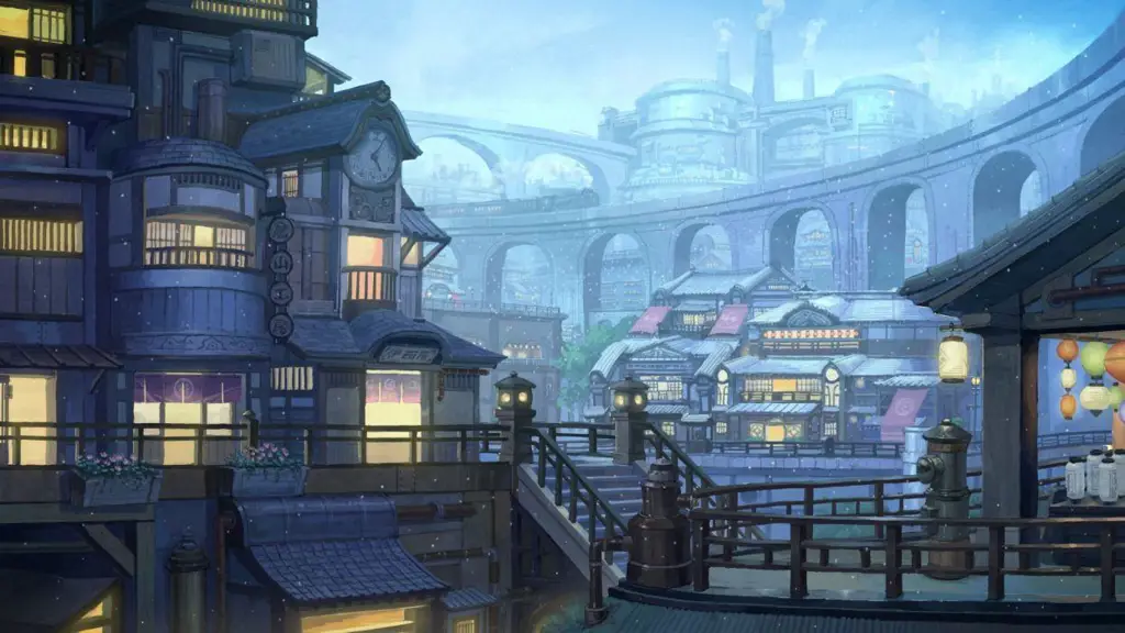 Dunia yang Kaya dan Kompleks Gambar yang menampilkan dunia fantasi dalam anime