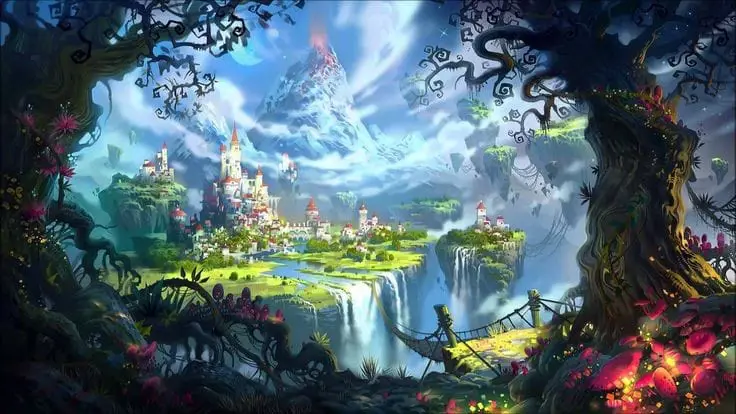 Keindahan dunia-dunia isekai Gambar pemandangan anime isekai yang indah