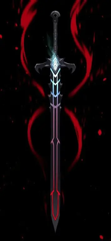 Senjata yang Menyeramkan Pedang anime dark fantasy yang tampak kuat dan mistis