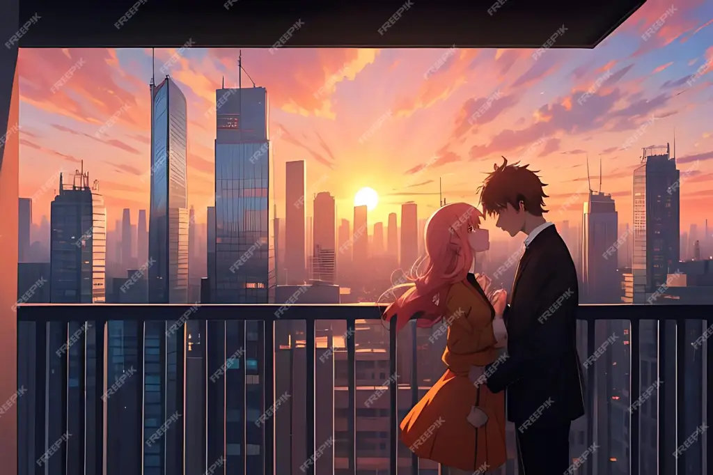 Adegan romantis pasangan anime