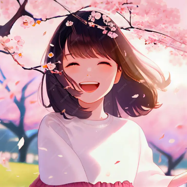 Ekspresi lucu karakter anime Gambar gadis anime bahagia