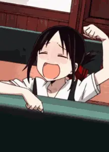 Anime Lucu yang Menggemaskan Gambar gadis anime lucu tertawa