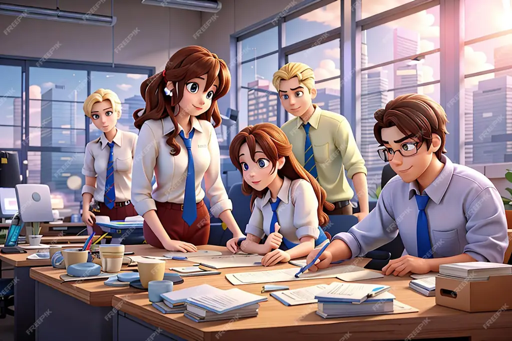 Kerja Sama Tim dalam Anime Ilustrasi karakter anime yang menunjukkan kerja sama tim