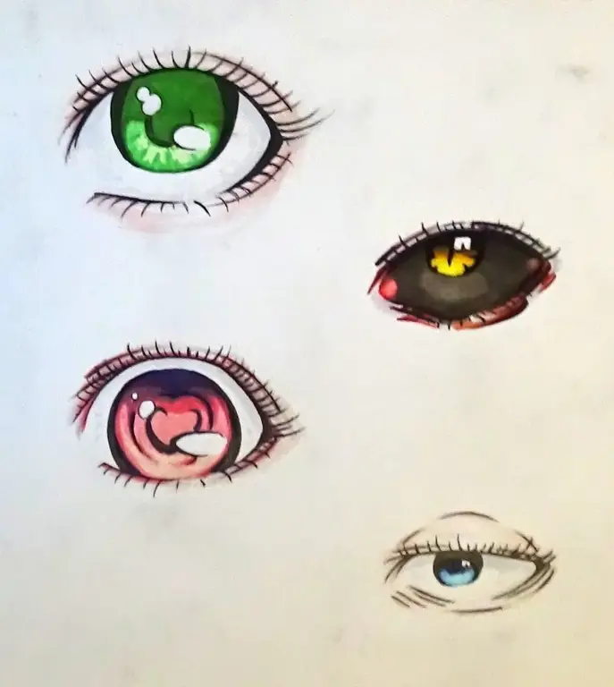 Detail mata anime yang menakutkan Mata anime menyeramkan close up
